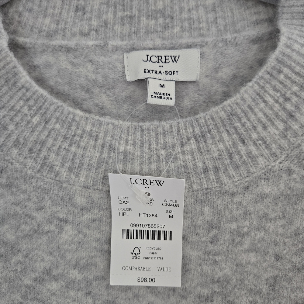 J. Crew Women's Heather Gray Crewneck Sweater - Picture 3 of 4